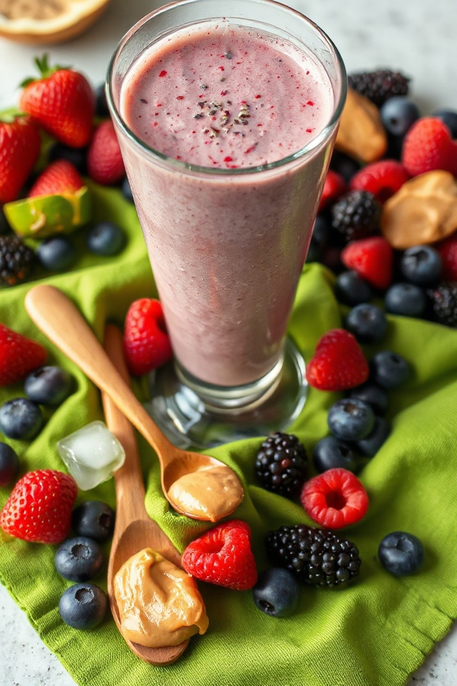 berry peanut butter smoothie
