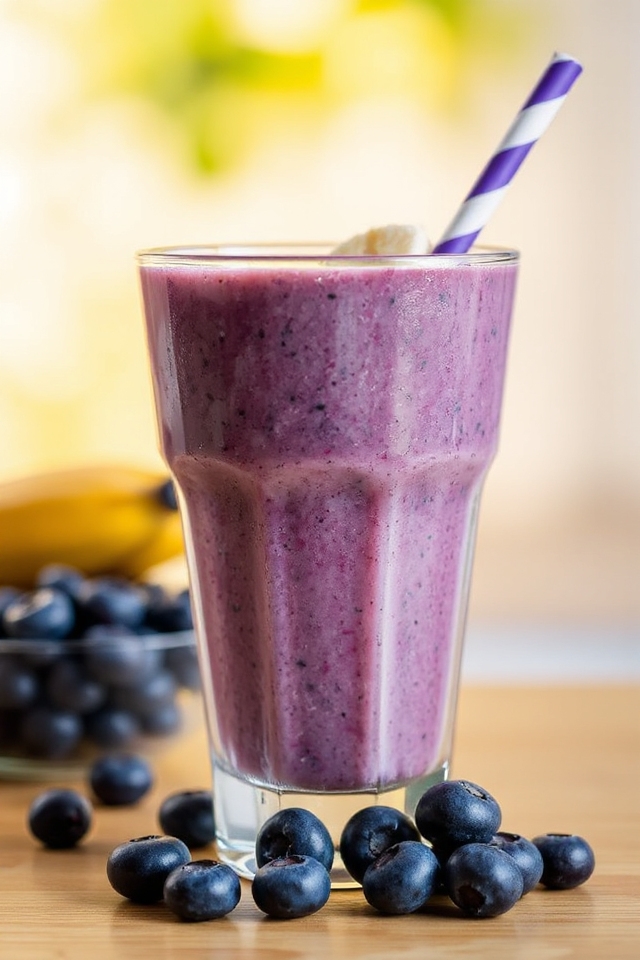 blend banana blueberries yogurt