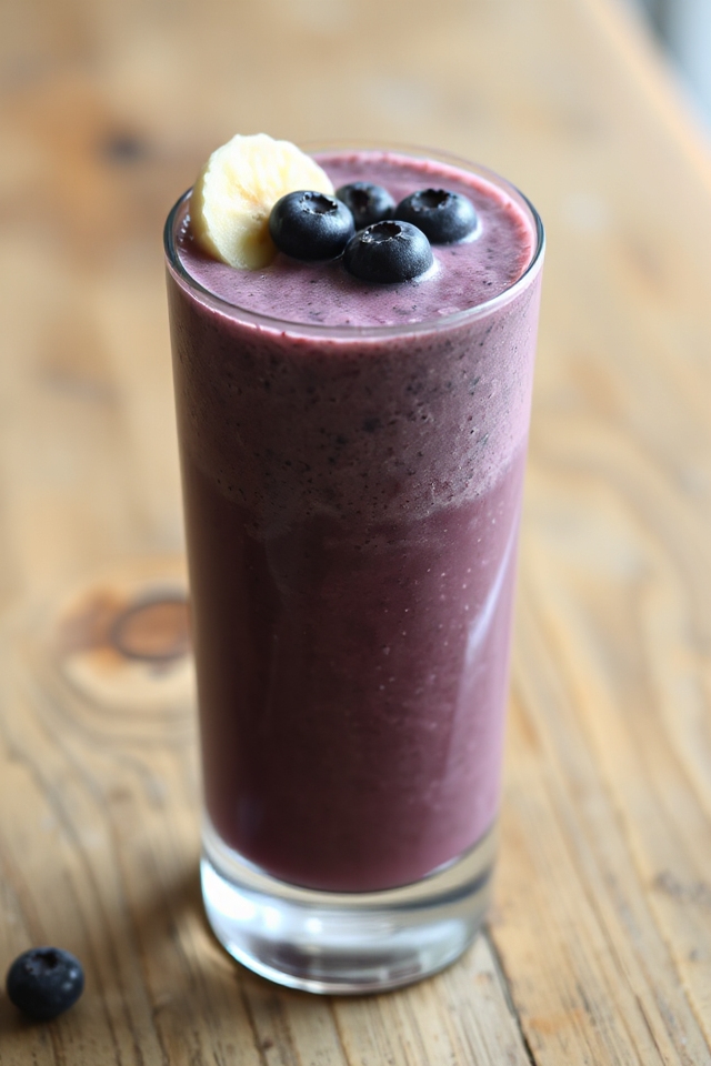 blend blueberries banana ice