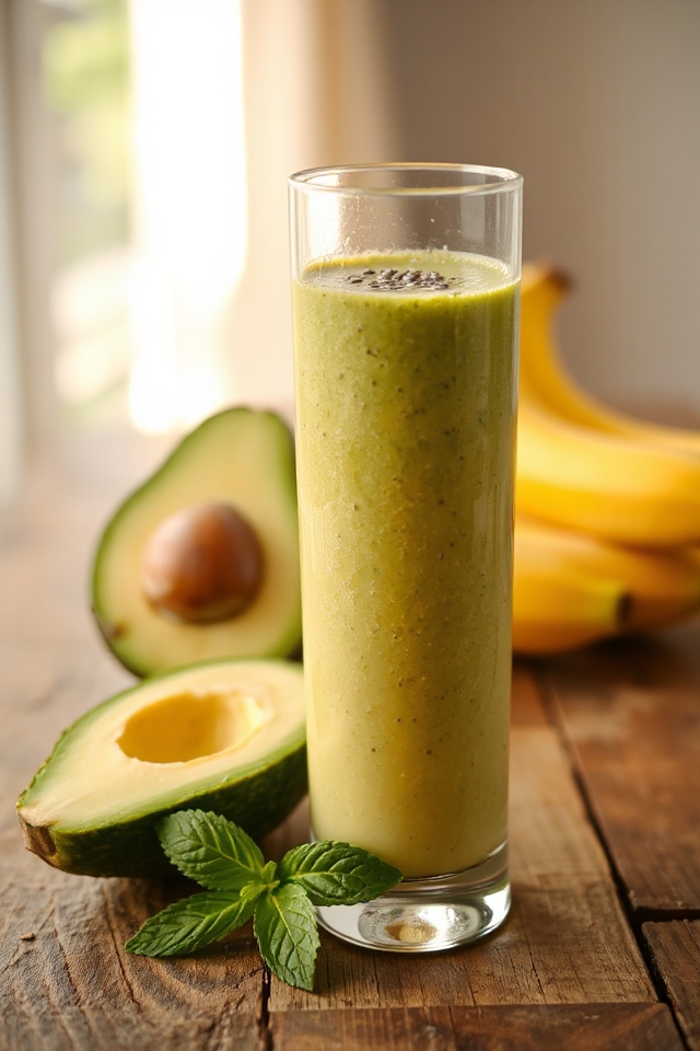 creamy avocado banana smoothie