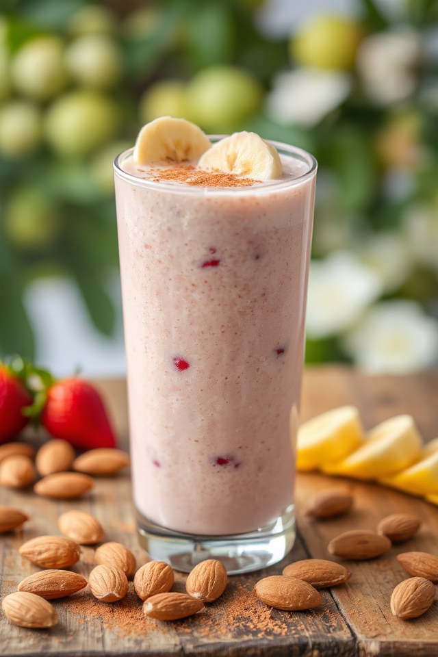 delicious banana strawberry smoothie