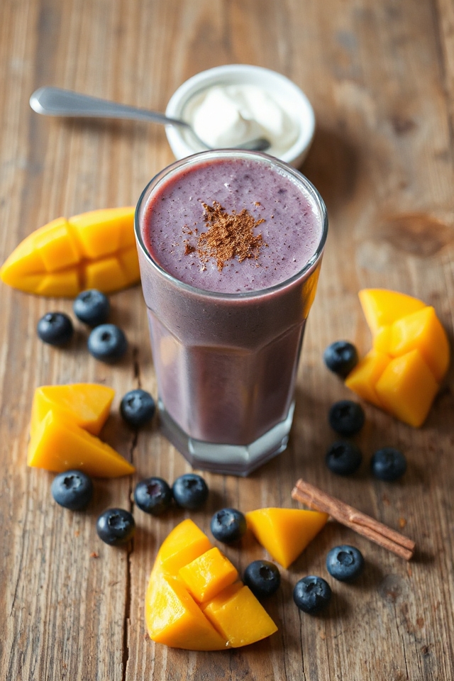 delicious blueberry mango smoothie