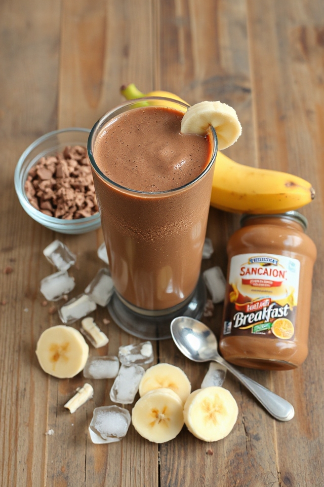 delicious chocolate banana smoothie