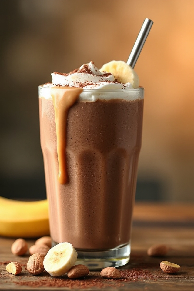 delicious chocolate protein smoothie