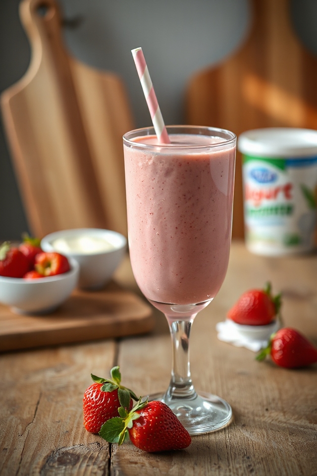 delicious strawberry yogurt smoothie