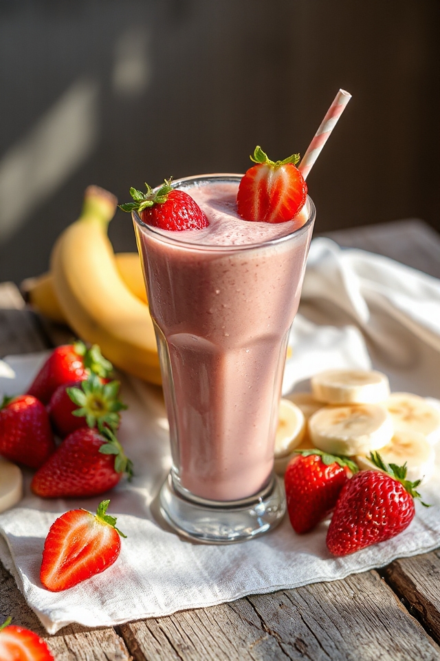fresh strawberry banana smoothie