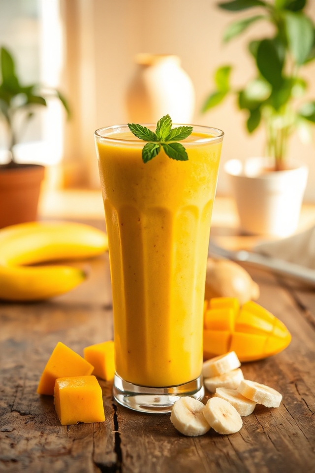 frosty banana mango smoothie