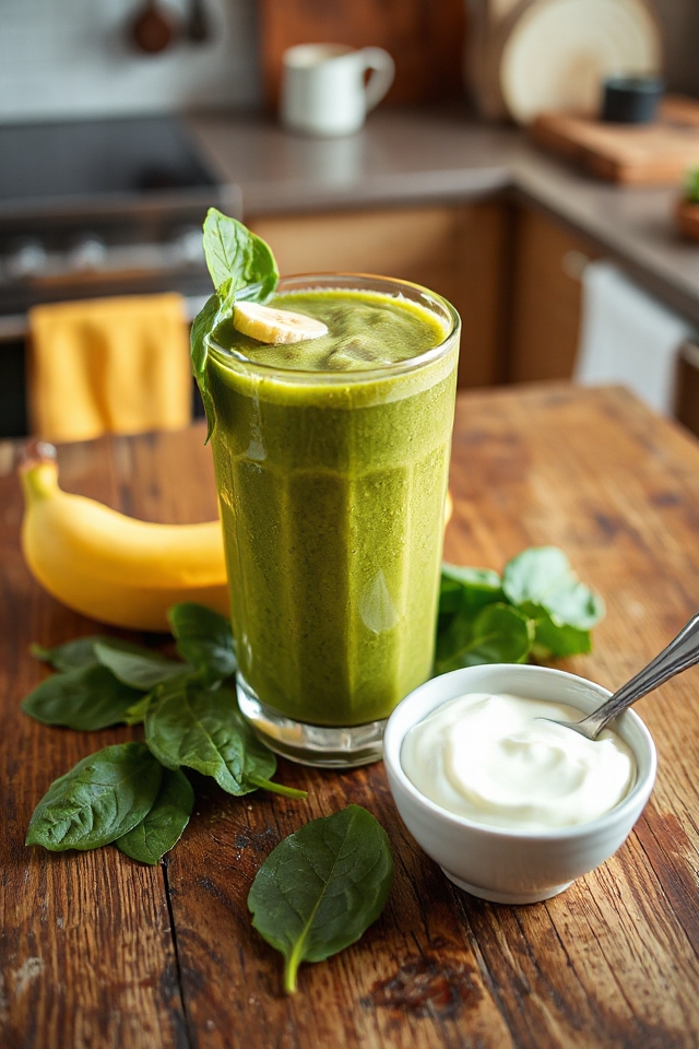 healthy spinach banana smoothie