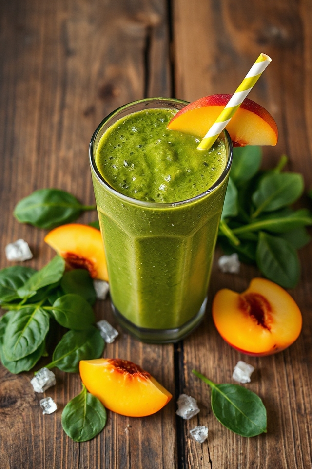 healthy spinach peach blend
