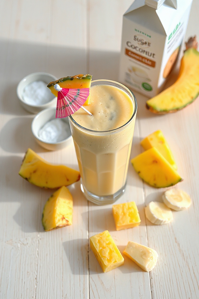 pina colada smoothie preparation