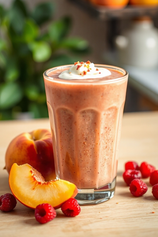 raspberry peach smoothie delight