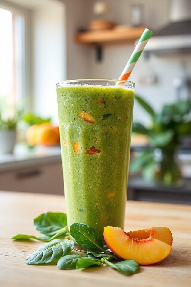 spinach peach smoothie recipe