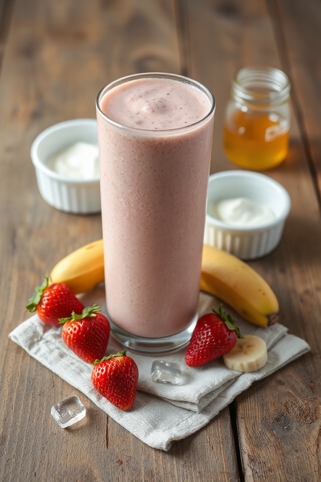strawberry banana yogurt smoothie