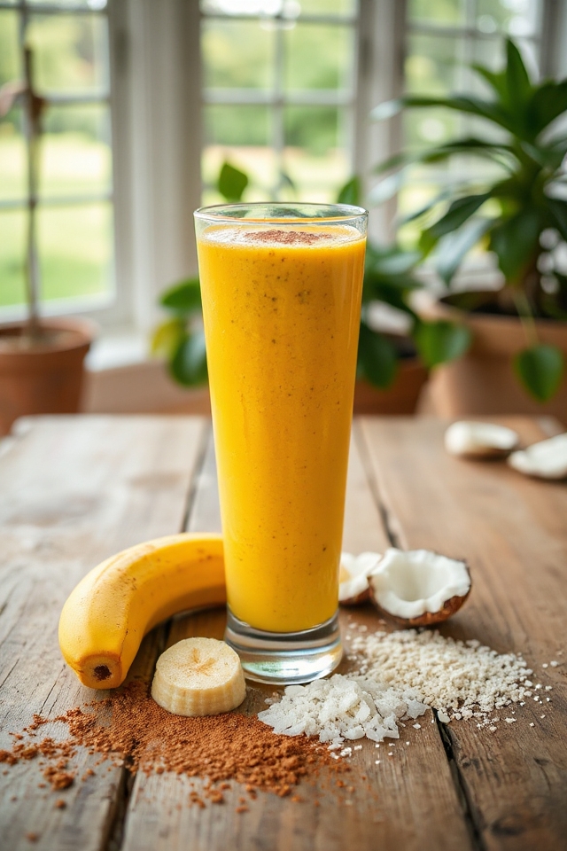 turmeric smoothie blending process
